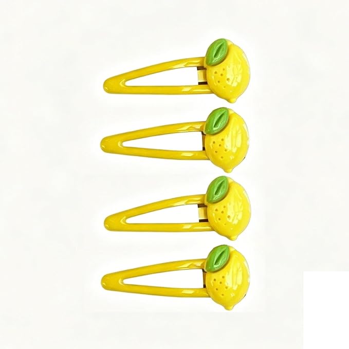 Lemon Bow Clips Baby Girls Fruits Bowknot Pin Kids Girls Yellow Lemon Hair Bow Clips BBG97 (Set-F)