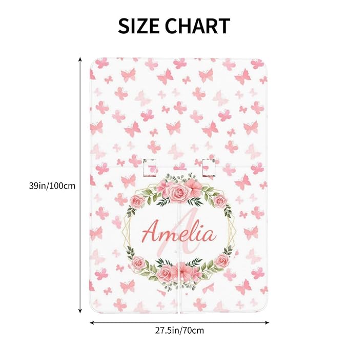 Customized Baby Car Seat Cover with Name, Personalised Butterfly Baby Carseat Canopy for Girls, Multi-use Nursing Breastfeeding Covers for Infant Newborn, Shower Gifts for Babies
