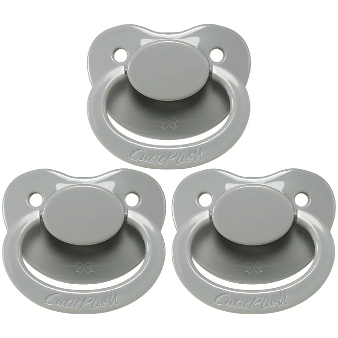 CutiePlusU Big Sized Pacifier Large Shield Gray 3 Pack