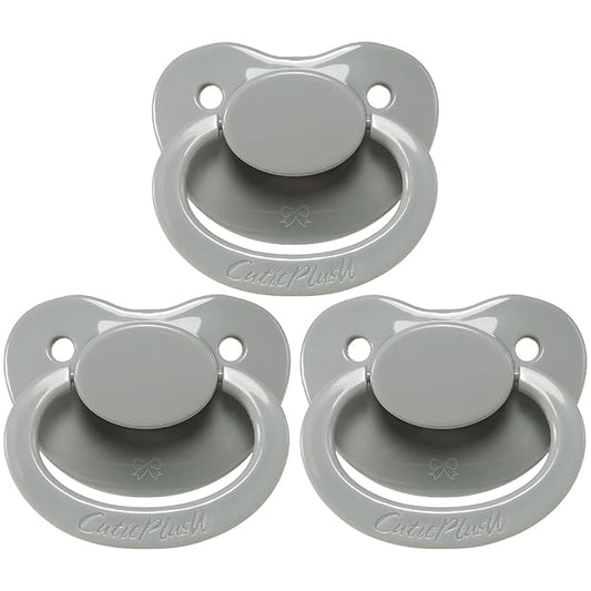 CutiePlusU Big Sized Pacifier Large Shield Gray 3 Pack