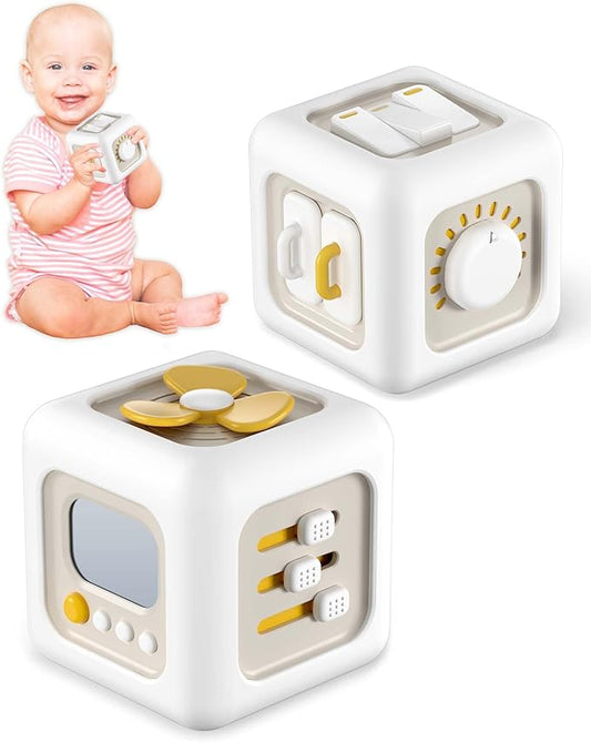 Kidific 6 in 1 Busy Cube Montessori Toys for 1 Year Old Boy, Baby Sensory Toys for Ages 1-3, Toddler Learning Activities Stocking Stuffers Travel Toy Birthday Gift for 1 2 3 Year Old Boy Girl