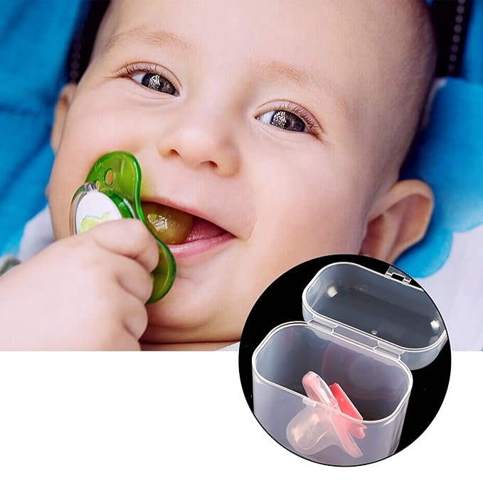 Accmor Pacifier Case, Pacifier Container Can Storage 2 Pacifiers, Baby Pacifier Holder Case for Travel, BPA Free,Transparent,2 Pack