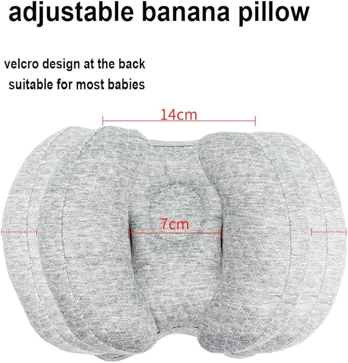 PENINSULA LOVE Baby Head Neck Support Pillow, 2 in 1 Baby Travel Pillow Banana Shape Adjustable Head Cushion for Toddler Kids Pushchair Stroller Car Seat