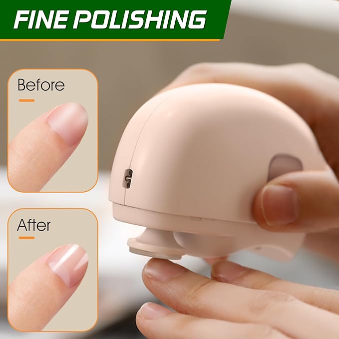 Electric Nail Clipper, USB Rechargeable Fingernail Trimmer with Light, Adjustable Speed Fingernail Cutter and Polisher Portable Nail Cutter for Baby Kids Adults Seniors (Pink)