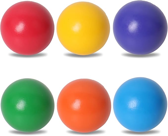 SHIERDU Wooden Rainbow Ball, 6 Colorful Wooden Ball Toys, Suitable for Toddlers and Babies to Grip, Ball and Stacker Matching
