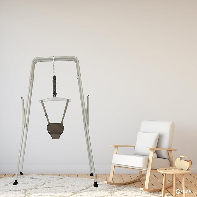 Baby Jumper Set with Hanging Shelf Adjustable Toddler Baby Bouncer (White)