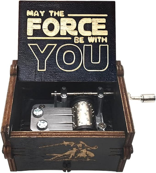 Star Warss music box, wooden hand crank music box, wooden toys for movie fans, gifts for boyfriends and kids, perfect for Valentine's Day, birthdays, Halloween and Christmas. (Star Warss song)