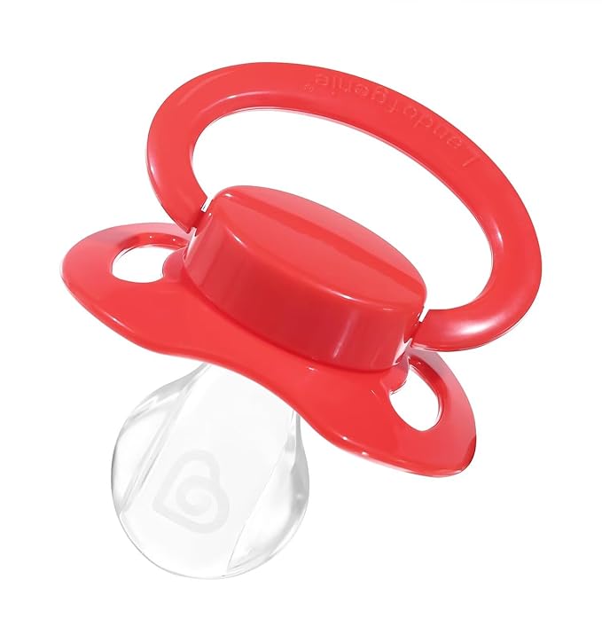 Landofgenie Adult Size Large Shield Pacifiers Bone Shaped Cutie Pacifier Red