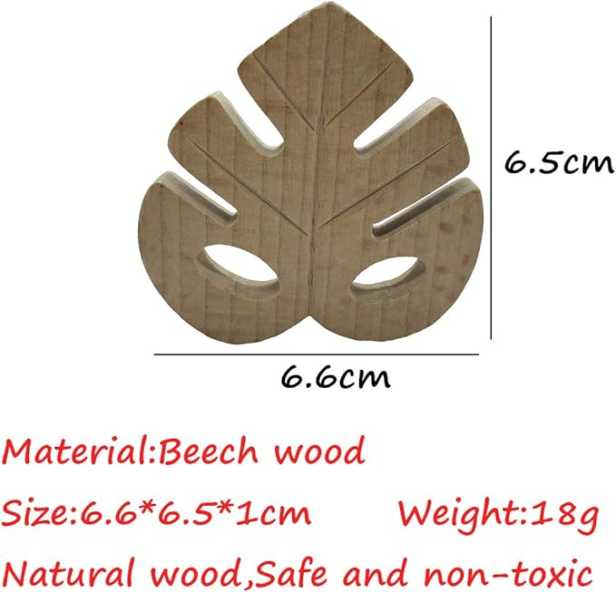 5pcs Lovely Cartoon Wood Leaf Pure Natural Animal Shape Beech Wooden Handmade DIY Necklace Pendant (5pcs)