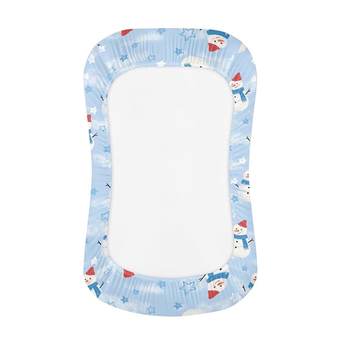 Cute Snowman Snuggle Me Lounger for Baby Nest Cover Baby Loungers Pillow Infant Lounger Sleeping for 0-12 Months Travel Infant Crib Covers