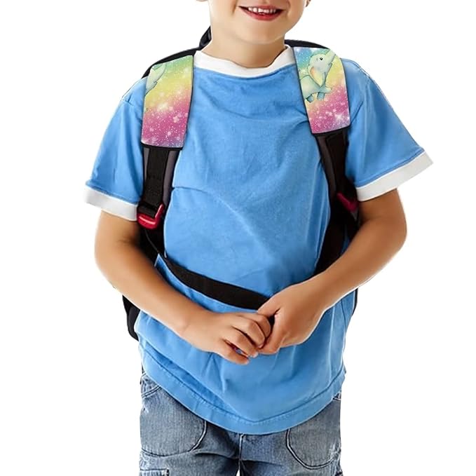 AFPANQZ Cute Cartoon Elephant Car Seat Belt Covers Kids Soft Safety Seatbelt Pad Cushion Soft Durable Daiper Bag Backpack Shoulder Straps Pads Auto Seatbelt Shoulder Cushion Covers Bright