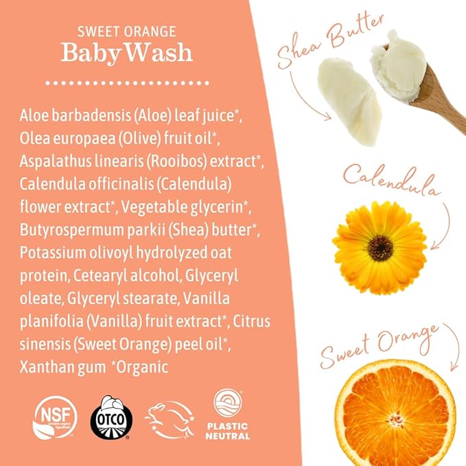 Earth Mama Sweet Orange Baby Lotion | Moisturizing Body Lotion for Dry Skin, Newborn Sensitive Skin Care, Face Moisturizer for Babies & Kids with Shea Butter, Calendula & Aloe, 8 Fl Oz (2-Pack)