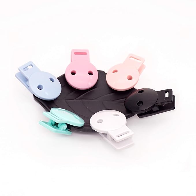 18pcs/Pack Round Head Plastic Pacifier Clip Clasps Soother Holder for DIY Beads Paci/Pacifier/Dummy Chain Holder Clip Baby Accessories