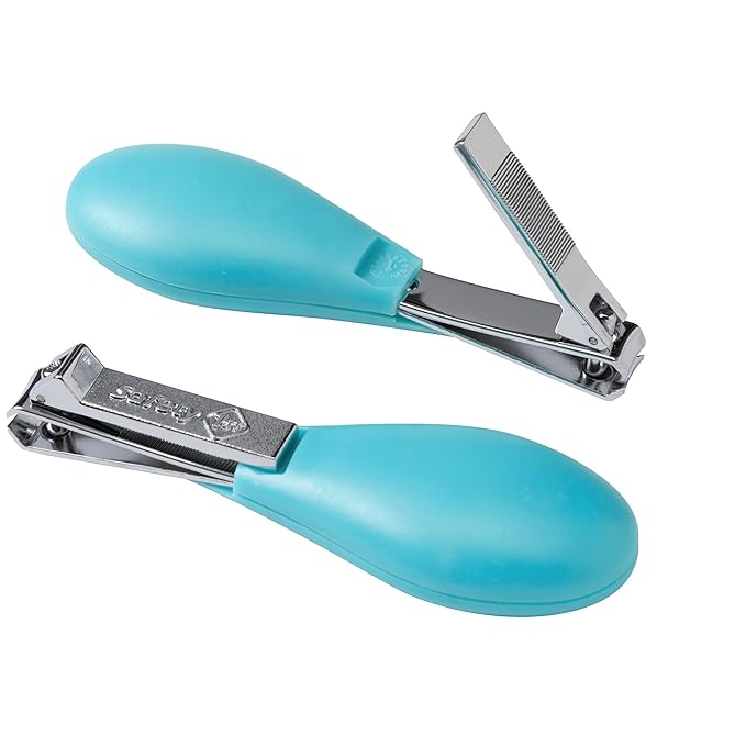 Safety 1st Fold-Up Nail Clipper, 2-Count - Colors May Vary & Easy Grip Brush and Comb, Colors May Vary