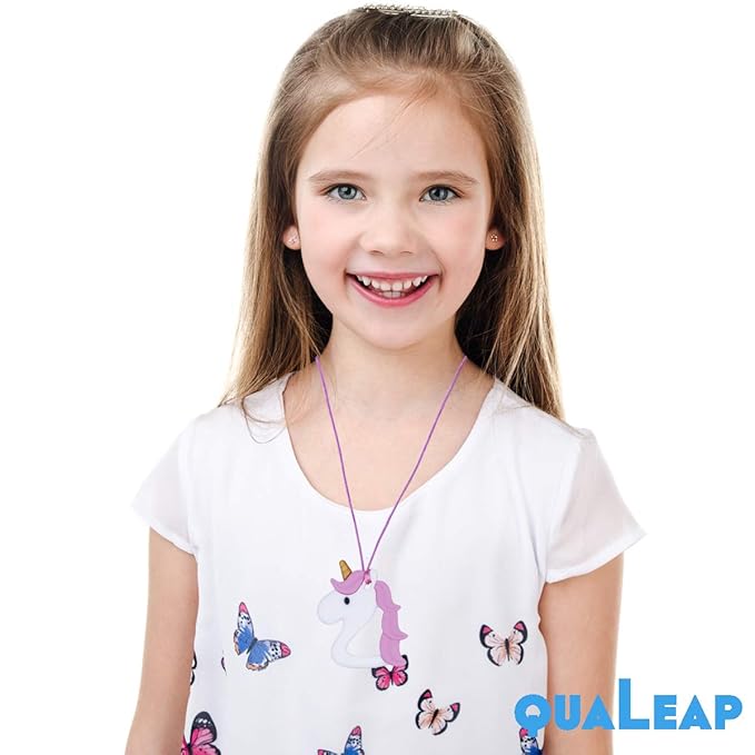 Xtra Tough Chew Necklace for Kids Girls - Chewing Necklace Teething Necklace Teether Necklace Chew Toys Teething Toys - Designed for Chewing, Autism Sensory Teether Toy