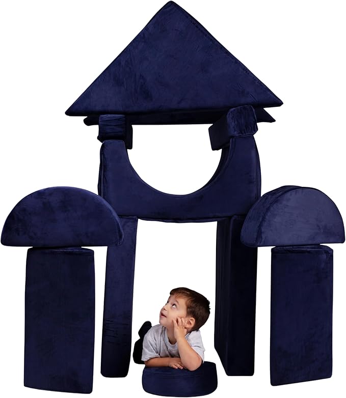 Schooled Kids Soft Play Couch (14pcs) - Children's Furntiture, Modular Kids Play Couch - Sensory Room Must Have Gifts for Toddlers - Climbing Pillow Fort