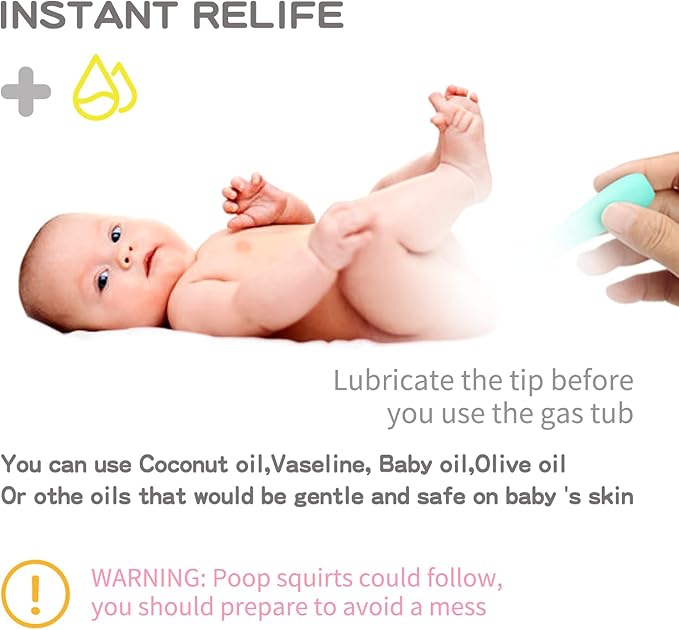 uhfi Gas and Colic Reliever for Babies, 20 Count Natural Solution Effective Instant Constipation Gas Relief for Babies Boys Girls Colic and Gas Relief, Green