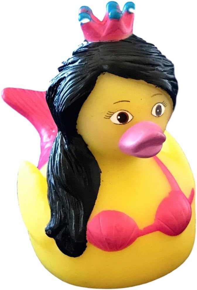 3" Mermaid Rubber Duck [Floats Upright] - Baby Safe Bathtub Bathing Toy