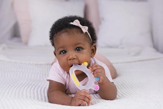 Candy Crown Teether – 100% Food Grade Silicone Baby Teething Toy | 4 Textured Surfaces for Gum Relief | Lightweight Easy Grip | BPA-Free, Phthalate-Free | Sensory Teether Toy 3-36 Months