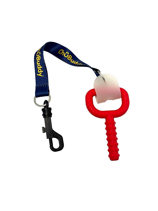 Chubuddy Navy Sublimated Chewy Holders Set of (2) – Durable, Safe, and Washable Chew Toy Tethers for Sensory Kids, Autism, ADHD, and Oral Motor Needs