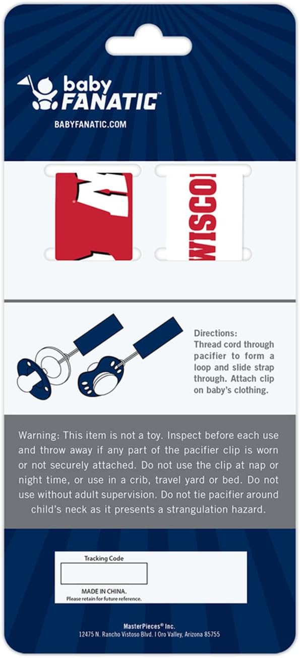 Baby Fanatic Pacifier Clip 2-Pack - NCAA Wisconsin Badgers - Officially Licensed Baby Apparel