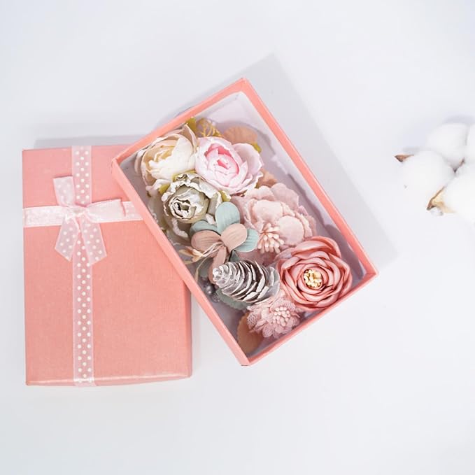 3pcs Girls Flower Hair Clips, Floral Hair Barrettes w/Boutique Fully Lined Alligator, Hair Bows for Baby Newborn Toddler
