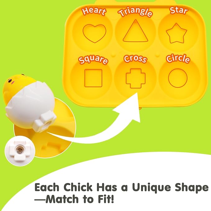 WEEJOYGAM Easter Eggs Toys for Toddlers 1-3, Matching Egg Montessori Toys for 1 2 3 Year Old Baby Boy Girl Easter Basket Stuffers 1st Birthday Gift, Sensory Color Sorting Shape Sorter Fine Motor Skill