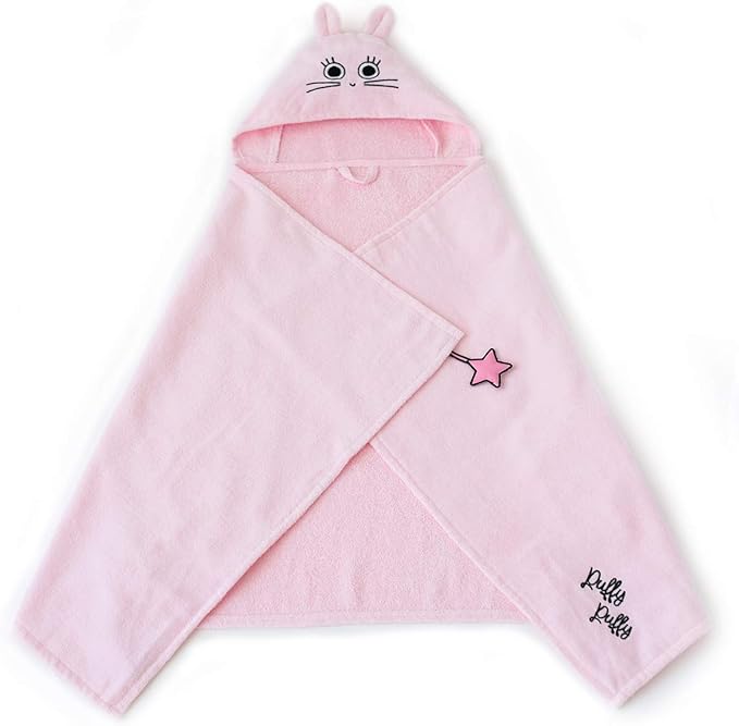 Milk&Moo Baby Hooded Towel, 100% Organic Turkish Cotton, Ultra Absorbent Bath Towel with Hood, 27x47 Inch, for Baby Boys & Girls (0-2 Years, Pink)