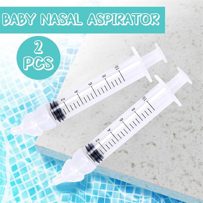 Nasal Irrigator Baby Nose Cleaner 2PCS Professional Infant Nasal Irrigation Portable Nasal Hygiene with Reusable Silicone Nasal Suction Tip for Rinsing