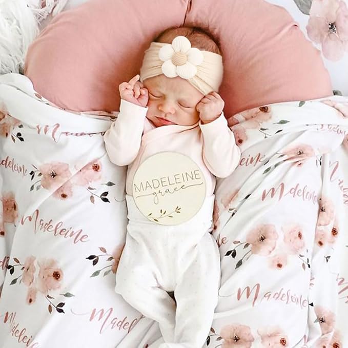 AQOKKA Baby Flower Headbands Nylon Baby Girl Headbands Soft Handmade Hairbands Toddler Hair Accessories for Girls Baby Newborn Infant Kids