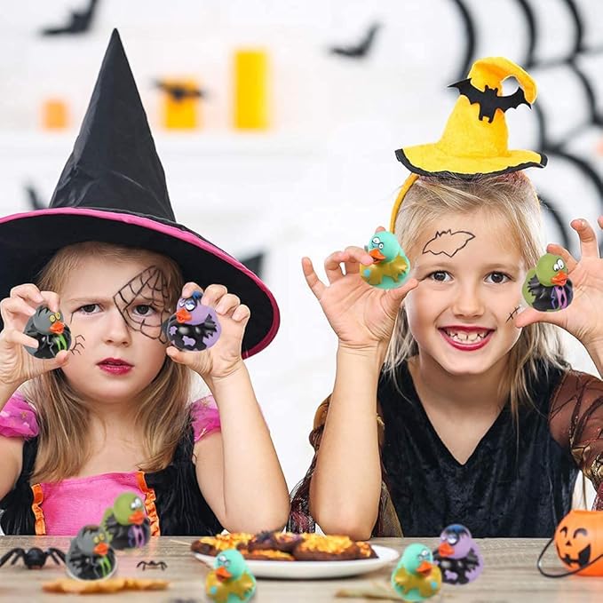ArtCreativity 12 PCS Halloween Rubber Ducks, Zombie Rubber Duckies for Kids, Variety of Designs and Colors, Trick or Treat Supplies,Party Favors, Goodie Bag Filler, Halloween Themed Bathtub Toys