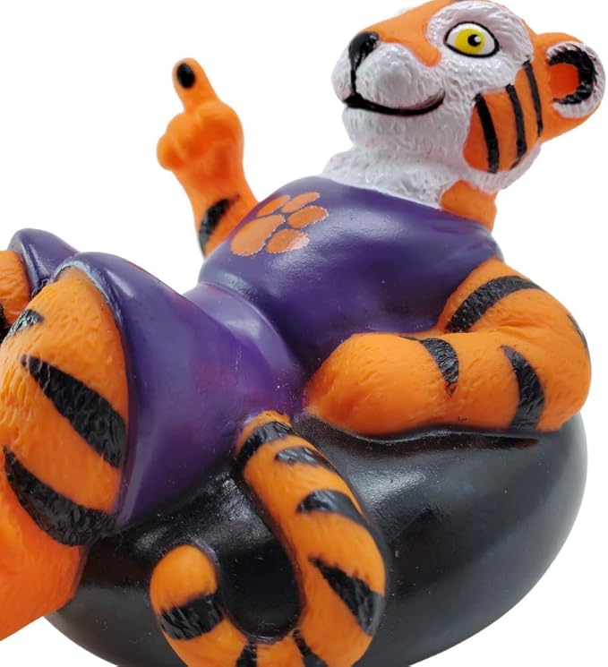 Clemson Tigers (The Tiger) Collegiate Bathtub Toys - Officially Licensed NCAA Team Mascots, Authentic Sports Memorabilia, Novelty Rubber Ducks (Clemson University)