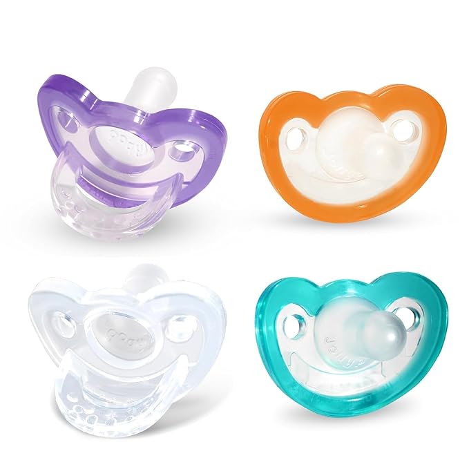 RaZbaby Sloth Pacifier Holder & JollyPop Pacifier Bundle – Orthodontic, BPA-Free, Hospital-Trusted, USA Made, Includes Plush Holder + 4 Pacifiers for Newborns & Babies 0-3M