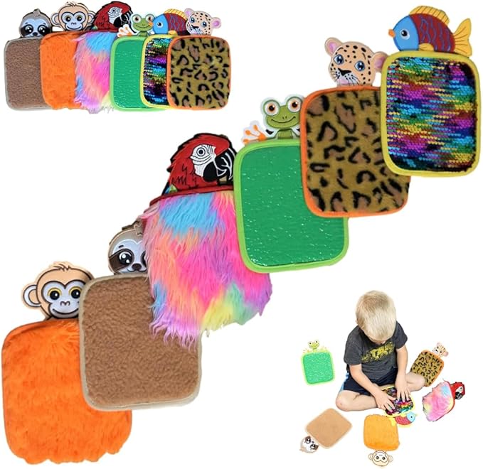 Sensory Mat Animal Tiles for Kids - Pack of 6 Tactile Floor & Wall Texture Pads - Sensory Play Mats for Kids - Ideal for Sensory Rooms & Play Areas