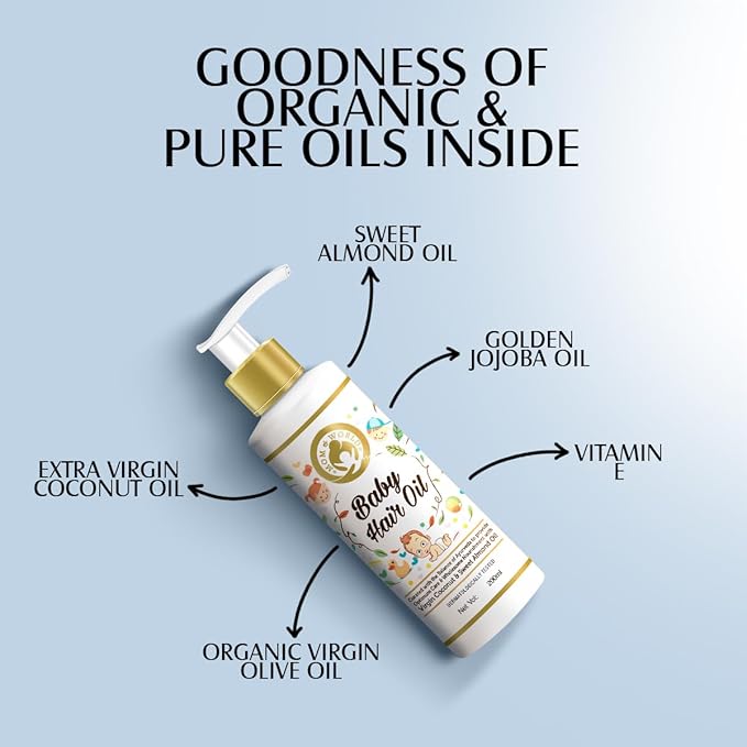 Mom & World Baby Hair Oil With Organic And Coldpressed Natural Oil For Kids, 200ml