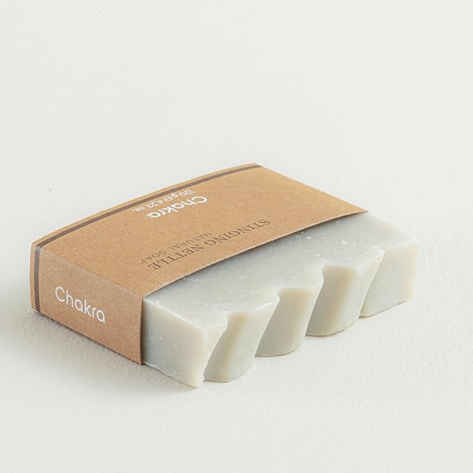 Chakra Nettle Bar Soap - Paraben & Additive Free Handmade Soap Bar for Face, Body and Hands, Gentle Cleansing for Daily Skin Care, 4.23 oz