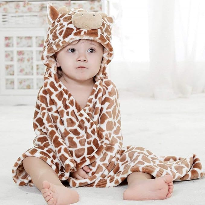 Vauwmsr Baby Hooded Blanket Ultra Soft Warm Newborn Infant Swaddle Wrap Bath Shower Towel, 25.6" x 39.4", Brown