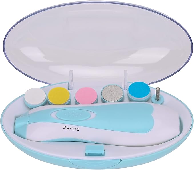 Baby Nail Clipper,Electric Baby Nail Trimmer,Toes Fingernails Care Trimmer with LED Light for Newborn,Kids and Adults(Blue)