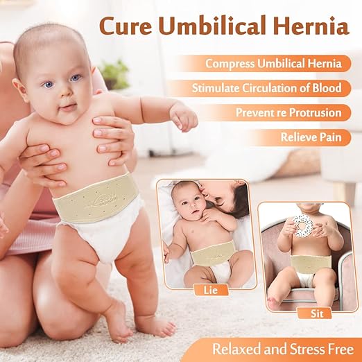 Umbilical Hernia Belt Baby Belly Button Band Newborn Cover Infant Tummy Wrap Umbilical Cord Belt Baby Support Truss Child Adjustable Belly Band Abdominal Navel Relief (Medium)