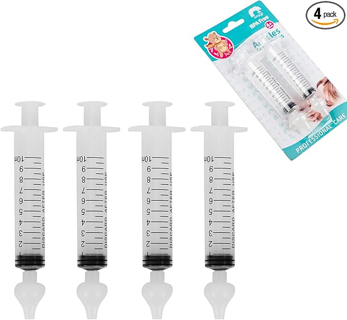 Gegong Professional Baby Nasal Irrigator Portable Infant Nose Cleaner Rinsing Device Fast All Natural Relief-Nasal Irrigation/Nasal Spray/Nasal Hygiene (4 Pieces)