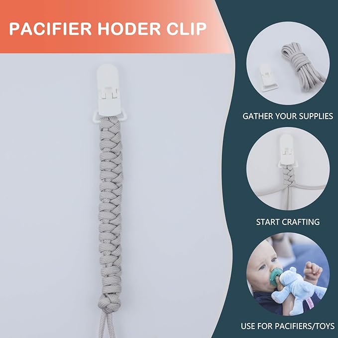 10-Pack Pacifier Clip Replacement Ends - BPA-Free Plastic Fasteners for DIY Baby Crafts, Sewing Bibs & Blankets Straps (3/4 Inch, Complexion)