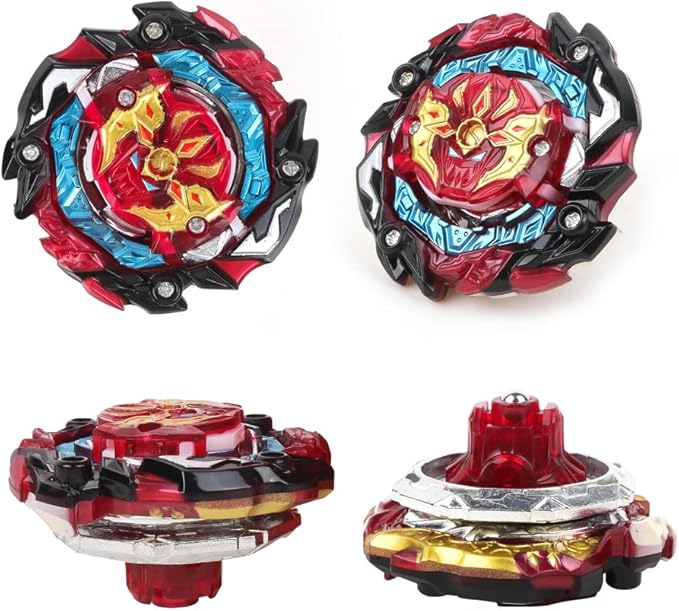 MUSTYBELT Battling Top Burst Gyro Toy Set Toy Gift for Children Boys Ages 6 8 10 12+ Combat Battling Game 12 Burst Spinning Tops 2 Two Way Launchers Grip Starter (BOZE-B8)