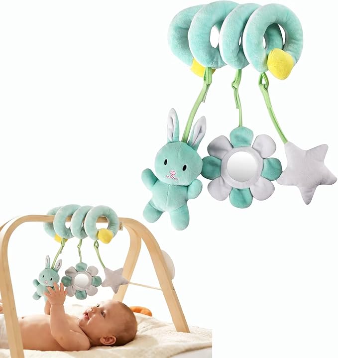 Multi-Use Baby Spiral Activity Toy – Spiral carseat Toy for Car Seat, Stroller,Play Gym, Keeps Baby Quiet, Easy Travel Solution