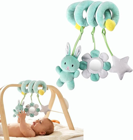 Multi-Use Baby Spiral Activity Toy – Spiral carseat Toy for Car Seat, Stroller,Play Gym, Keeps Baby Quiet, Easy Travel Solution