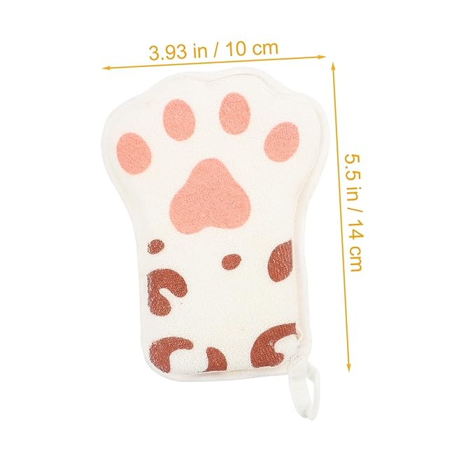 CHILDWEET Baby Bath Sponge 2 Pack Cartoon Paw Shape Kids Bath Towels Soft Exfoliating Mesh Scrubber for Toddler Body Cleaning