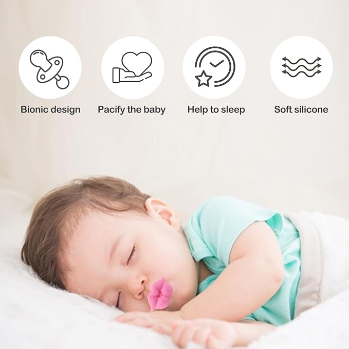 ROBBEAR Funny Baby Pacifier, Cute Mustache Binkies, Vampire Binky Skulls Halloween Pacifiers for Babies 0-36 Months, Silicone Nipple, BPA-Free, Gift for Infants Newborn