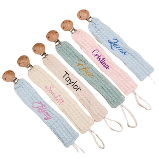 Personalized Pacifier Clip with Name,Custom Embroidered Webbing Binky Holder for Baby Boys & Girls,Newborn Pacifier Clip Holder (style1)