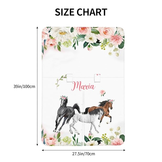 Personalized Baby Car Seat Canopy for Babies, Custom Name Car Seat Covers for Baby Girl, Floral Horse Opening Minky Nursing Breastfeeding Cover for Infant, Carseat Canopies for Newborn