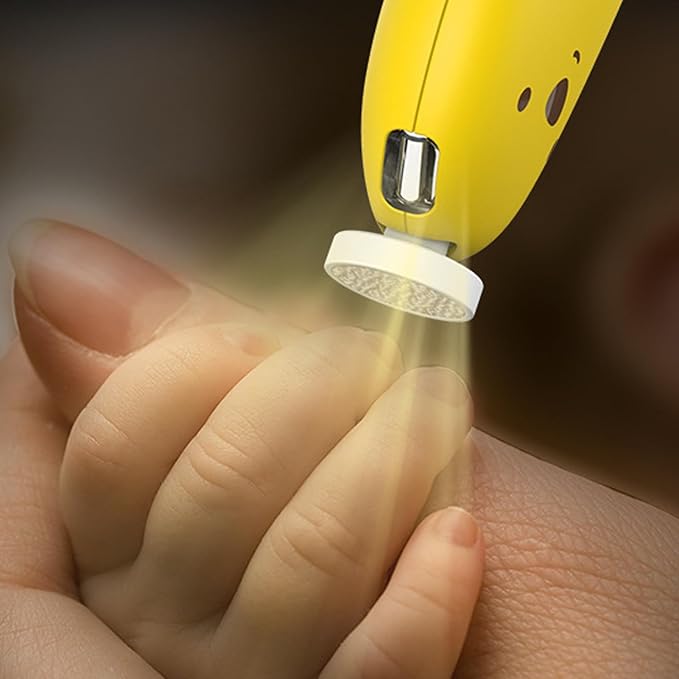 Electric Nail Clipper, Baby Nail Grinder, Electric Nail File Drill for Baby with 6 Grinding Heads, USB Charging Safety Fingernail Trimmer, Lightweight and Portable (Yellow)