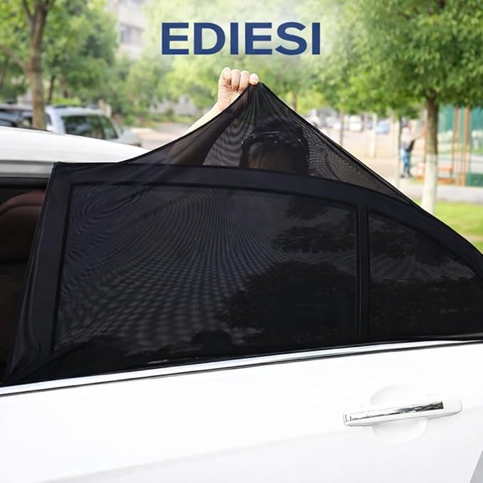 Baby Car Sun Shade for Rear Windows - 2 Pieces, Side Car Sunscreen, UV Protection for Babies and Children, Universal Fit and Easy Installation